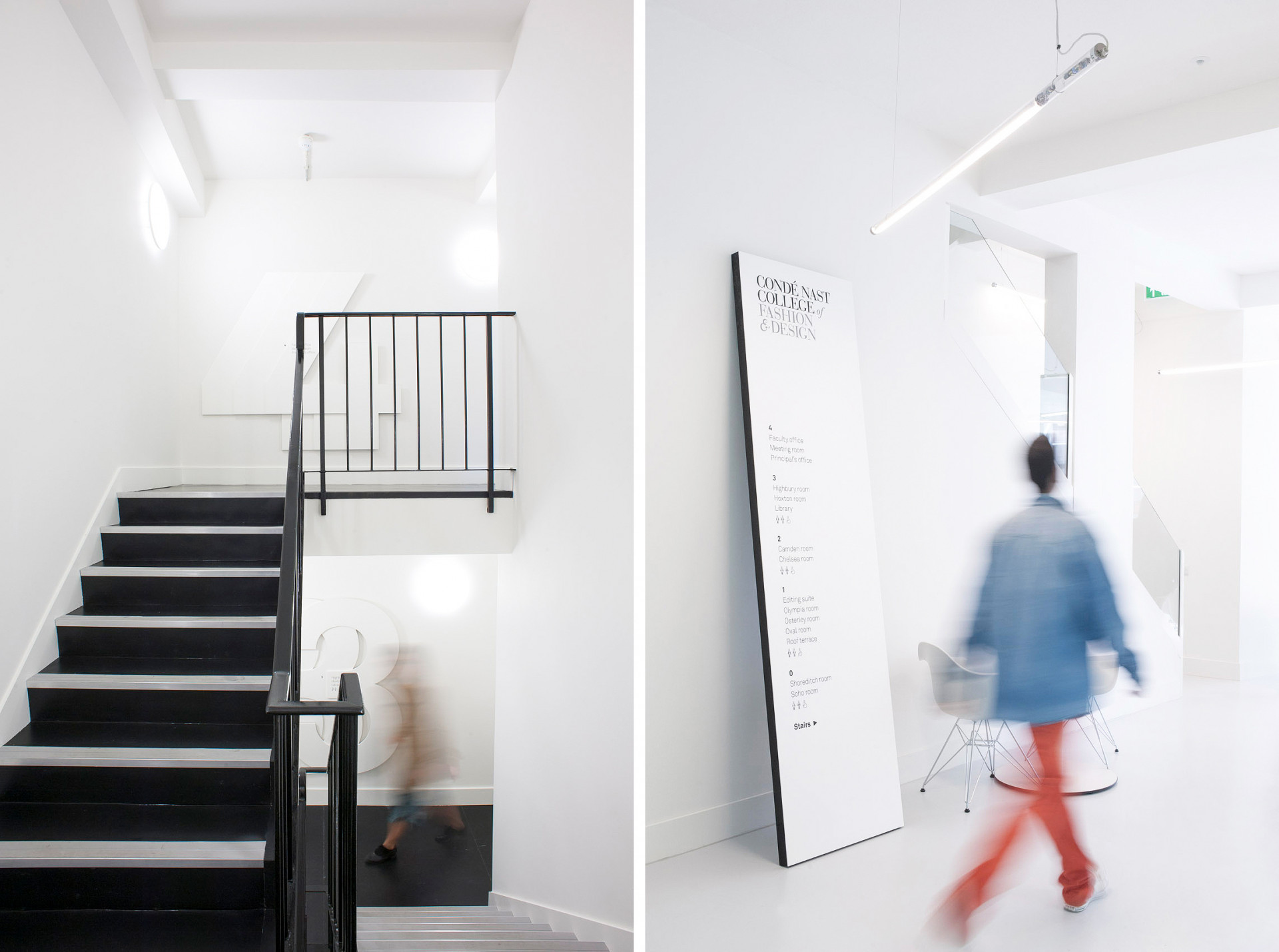 Endpoint's create visual identity signage displayed as student walks by