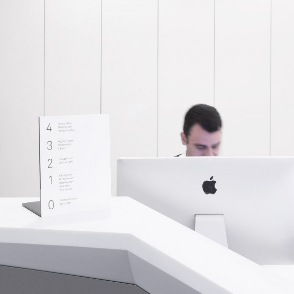 Condé Nast College of fashion visual identity - reception area