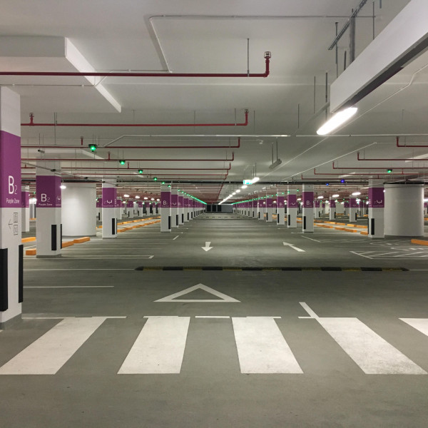 Endpoint's wayfinding system signage for the carpark at DECC