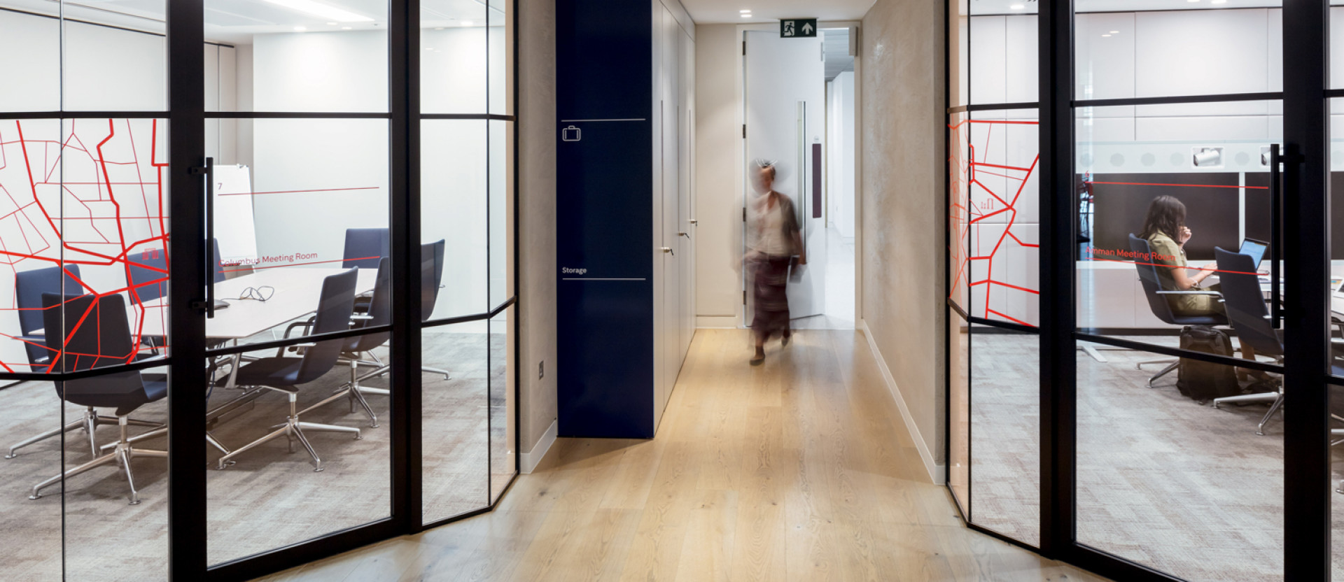 Endpoint's corporate signage design project - member of staff at Hikma's office