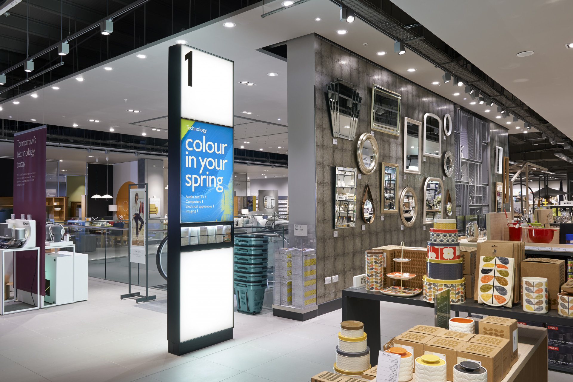 Endpoint's wayfinding and sign design totem in John Lewis store