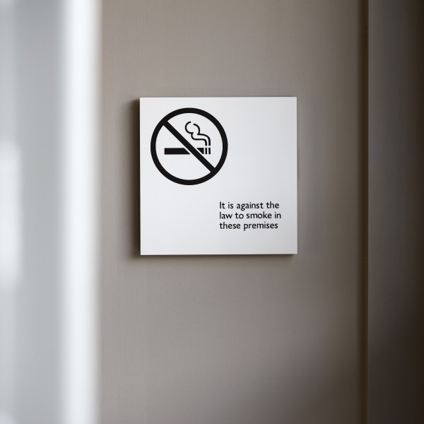 Endpoint's wayfinding and sign design - no smoking signfol John Lewis