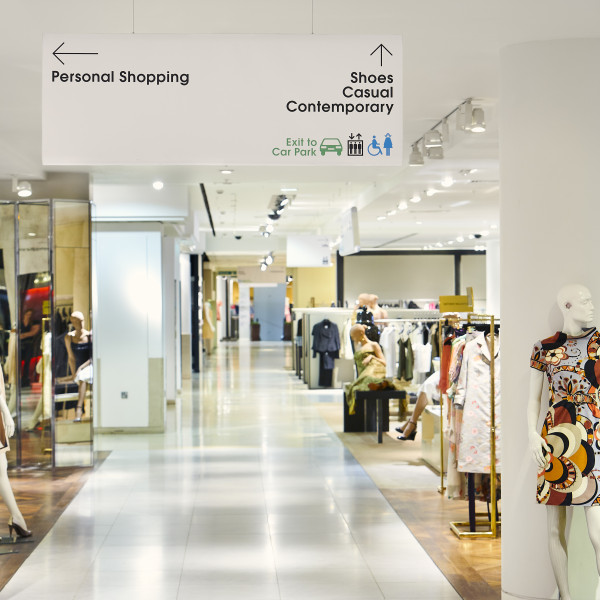 Selfridges suspended sign