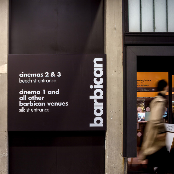 Barbican cinema signs